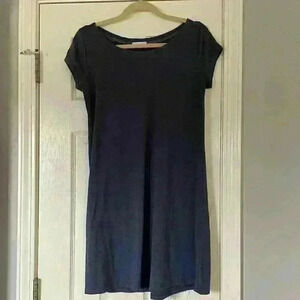 Thyme & Honey capped sleeve tee shirt dress.  Heathered navy.